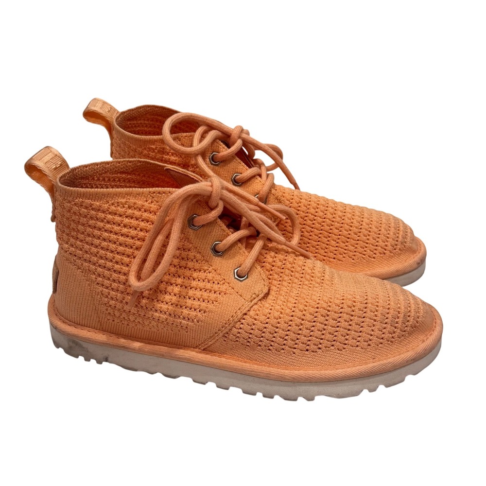 UGG Neumel breeze Chukka Ankle Boots Peach Knit Lace Up Casual Women's Size 7